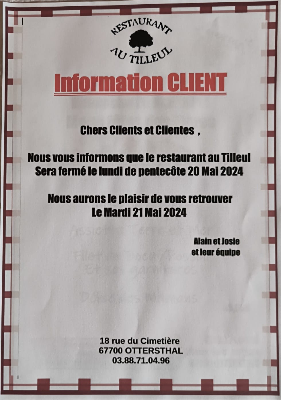 Fermeture le 20 mai 2024