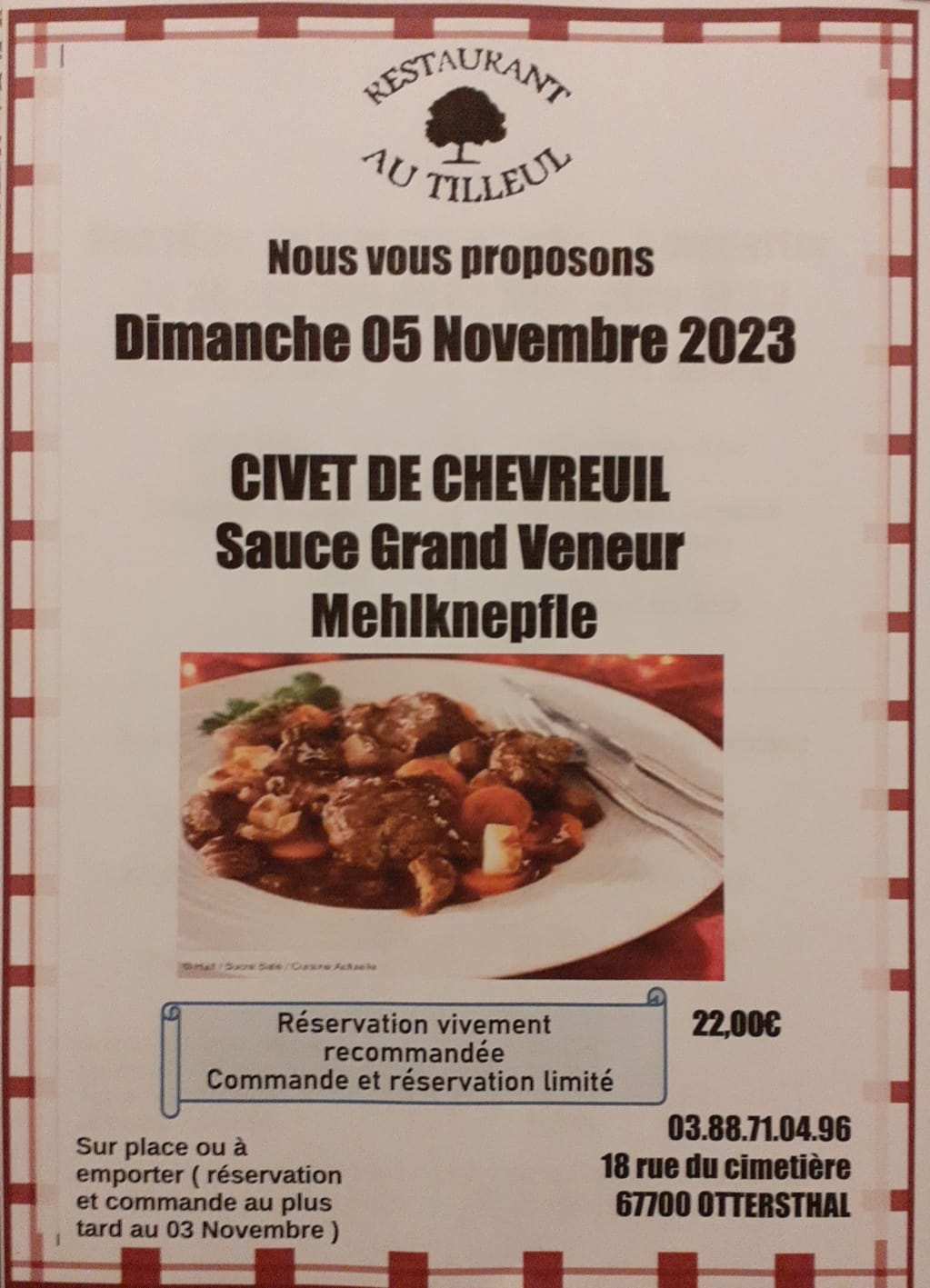 Dimanche 5 novembre 2023