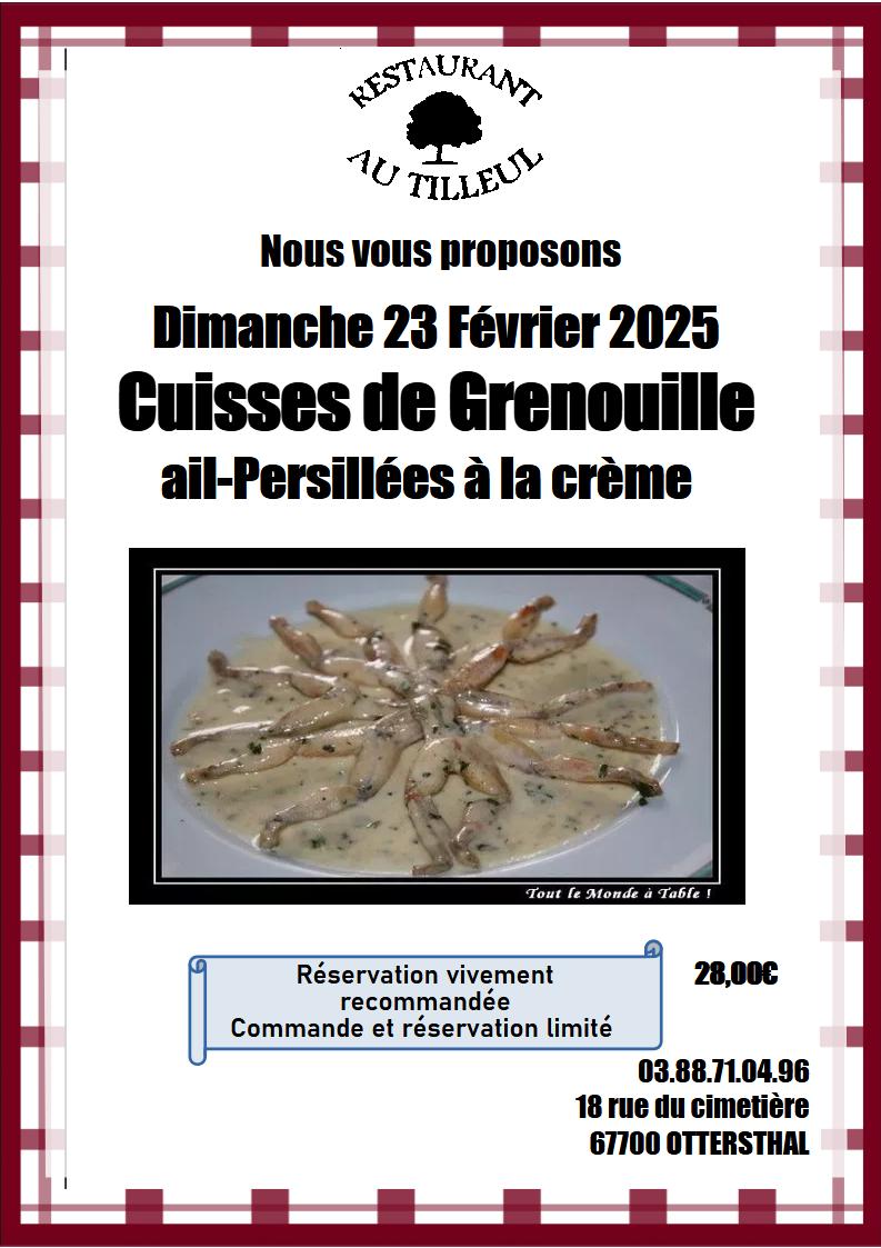 Dimanche 23 février 2025 : cuisses de Grenouille