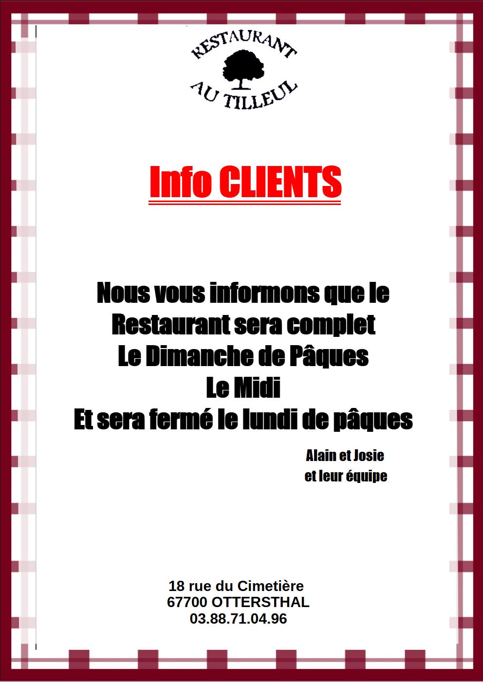 Infos Clients