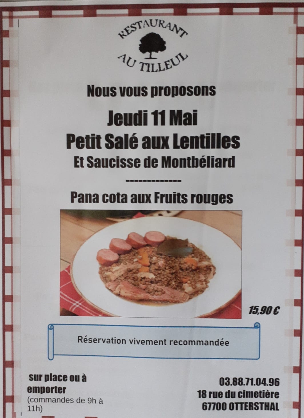 Menu du jeudi 11 mai 2023