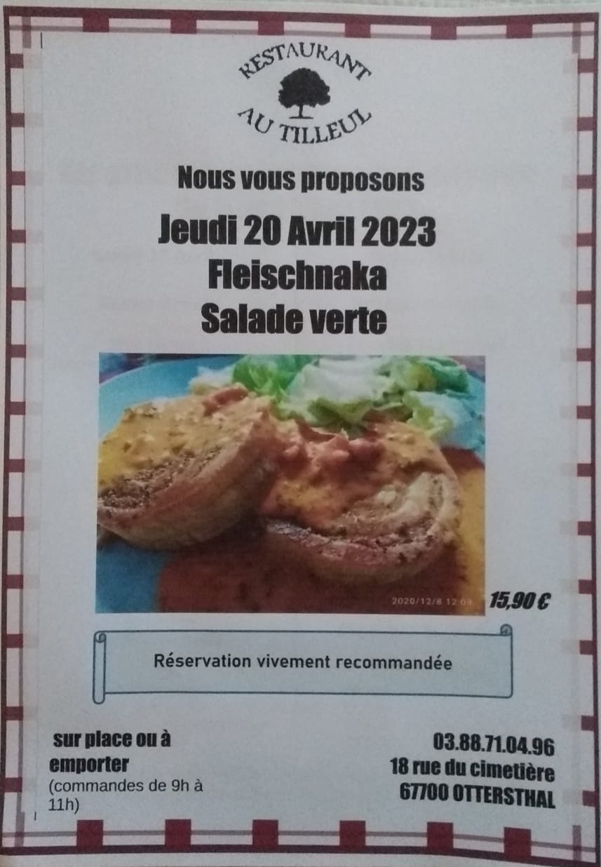 Menu du jeudi 20 avril 2023