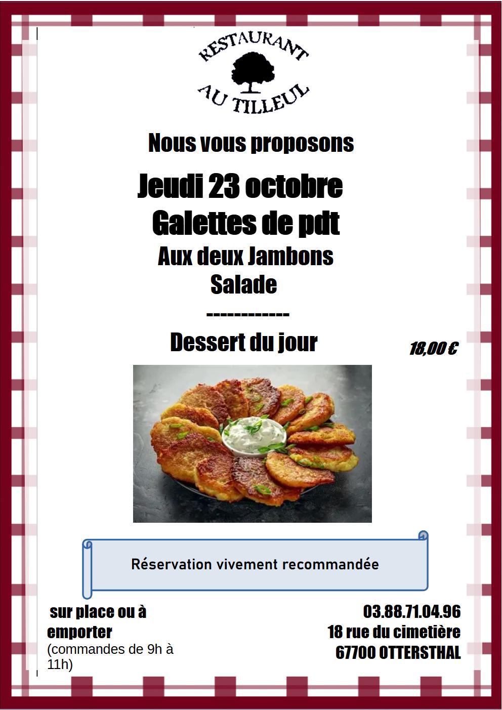 Galettes de Pdt aux 2 Jambons