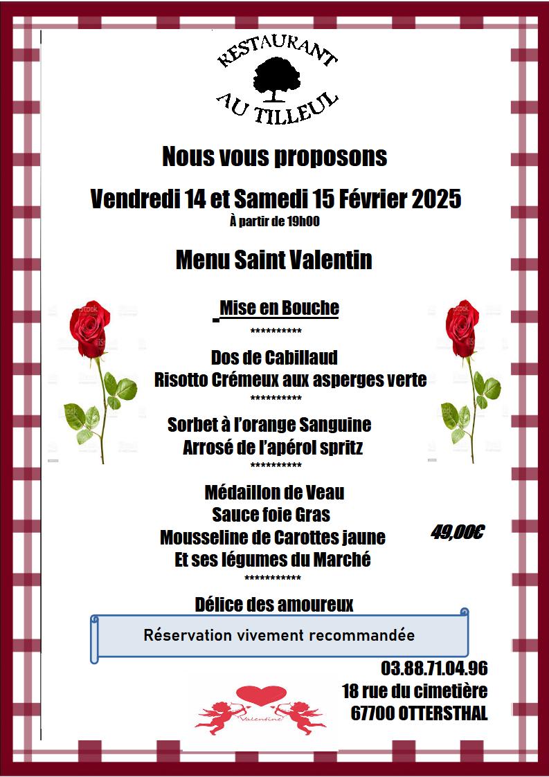 Menu Saint Valentin 