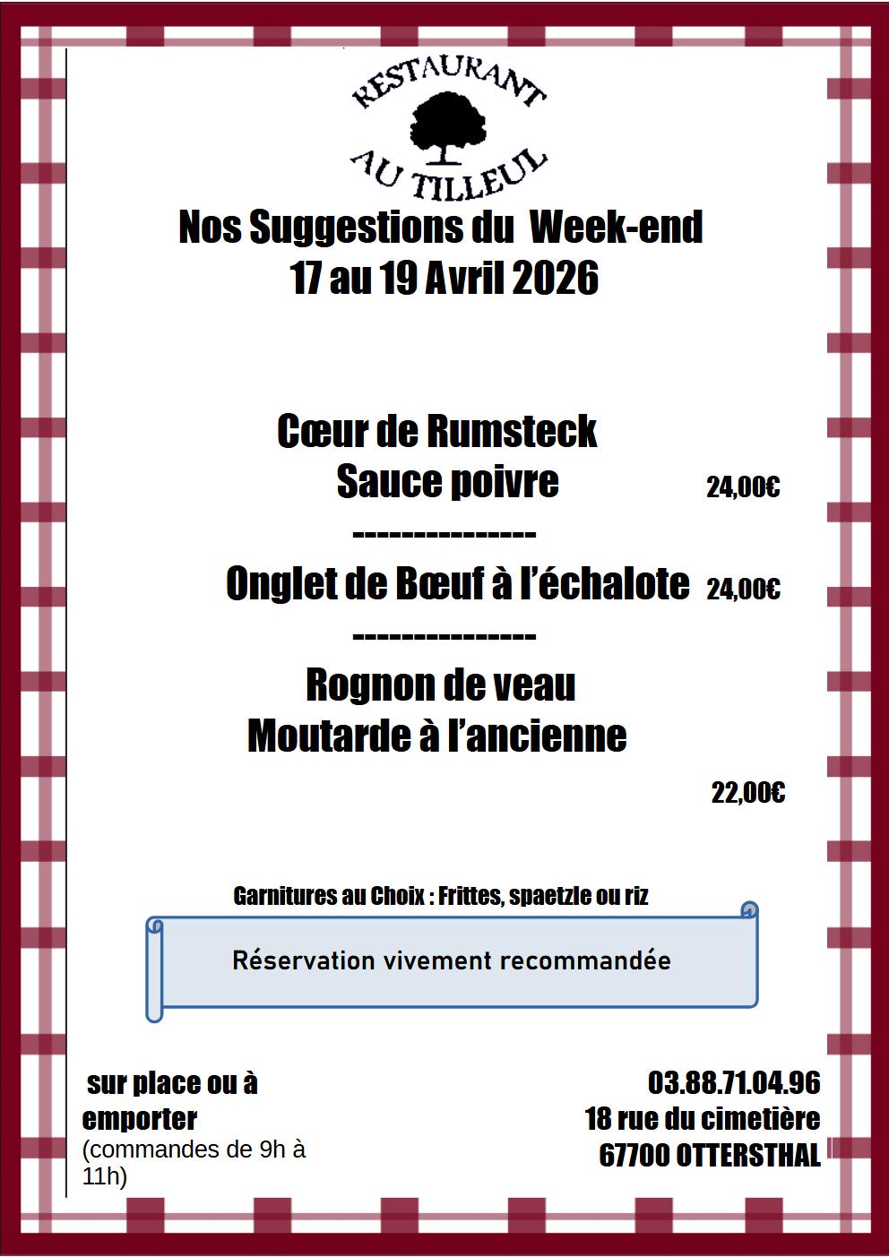Nos suggestions du Week End