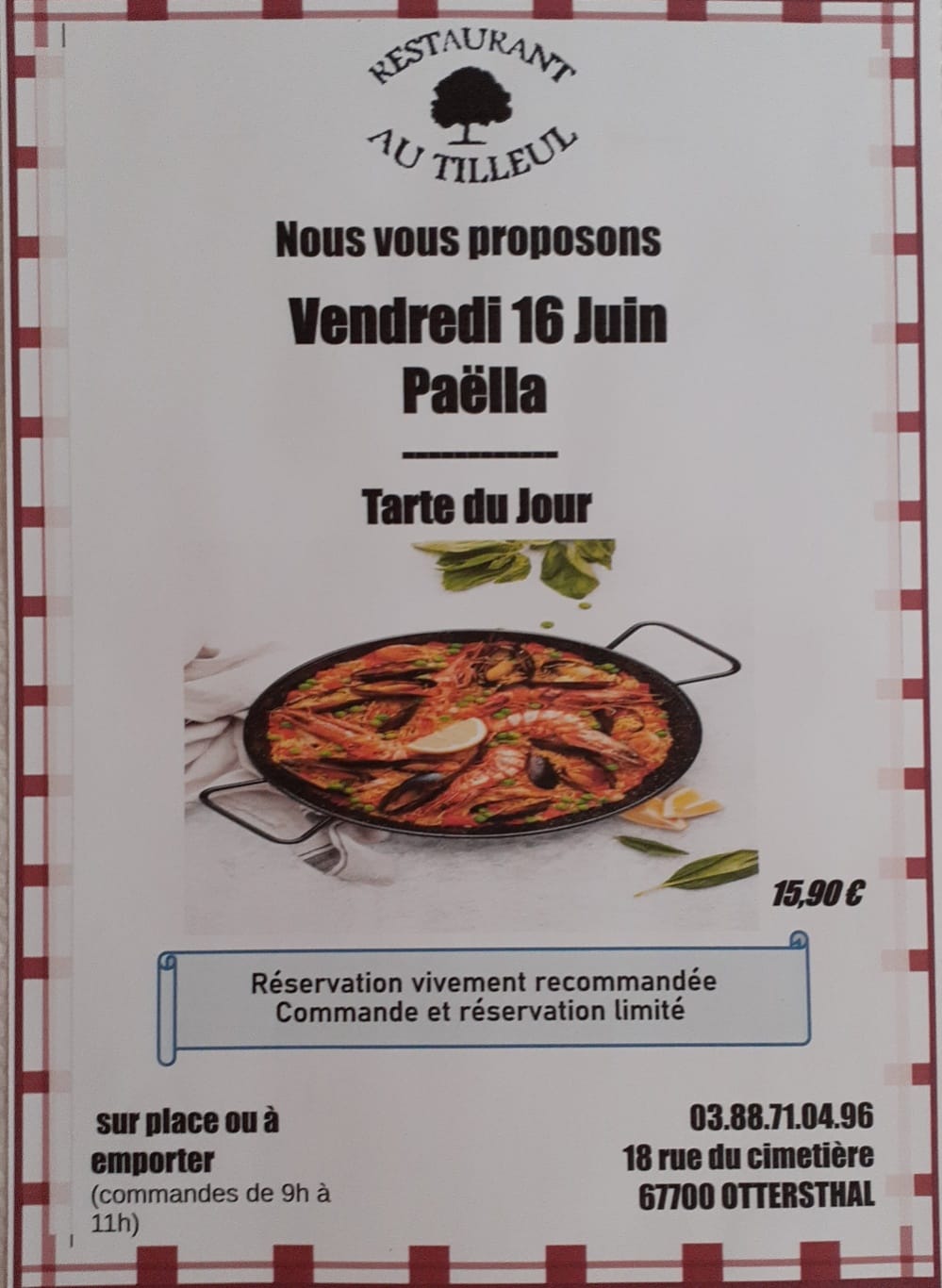 Vendredi 16 juin " Paëlla "